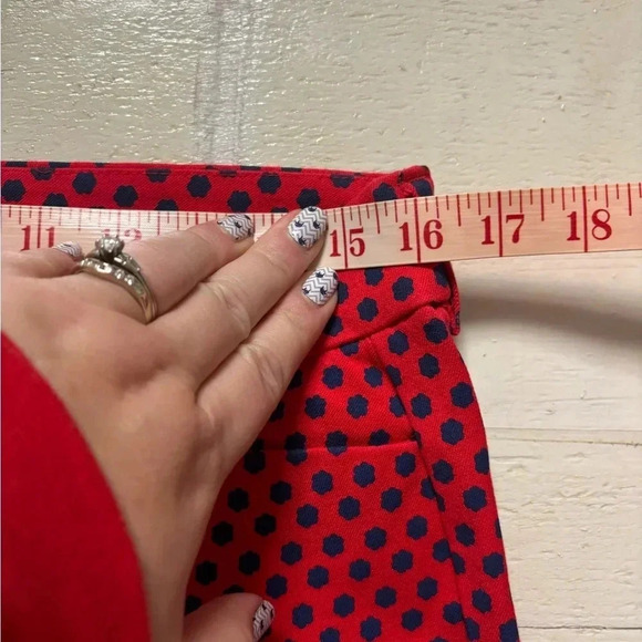 Old Navy Diva Pants Red Navy Floral Dots New NWT Size 8 Skinny Ankle Stretch - Picture 6 of 9